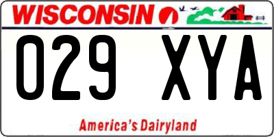 WI license plate 029XYA