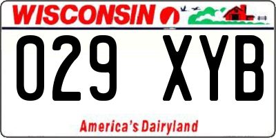 WI license plate 029XYB