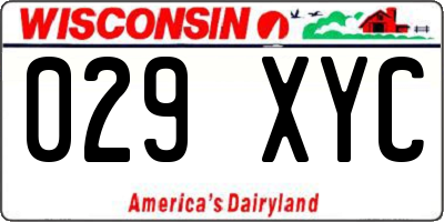 WI license plate 029XYC
