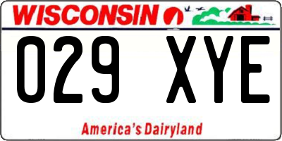 WI license plate 029XYE