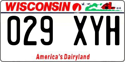 WI license plate 029XYH