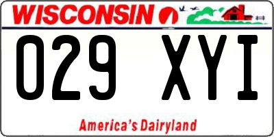 WI license plate 029XYI