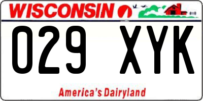 WI license plate 029XYK