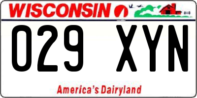 WI license plate 029XYN