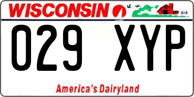 WI license plate 029XYP