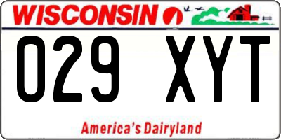 WI license plate 029XYT