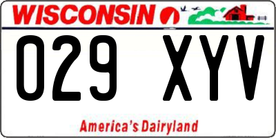 WI license plate 029XYV