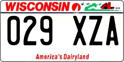 WI license plate 029XZA
