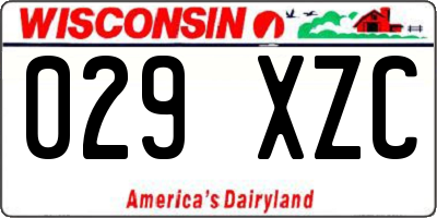 WI license plate 029XZC