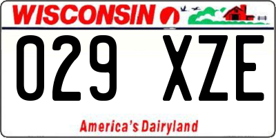 WI license plate 029XZE