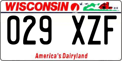 WI license plate 029XZF