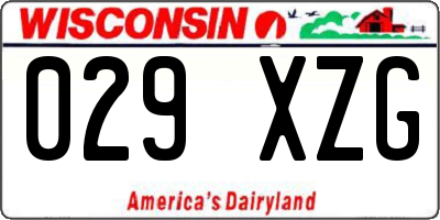 WI license plate 029XZG