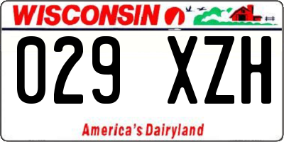 WI license plate 029XZH