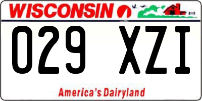 WI license plate 029XZI