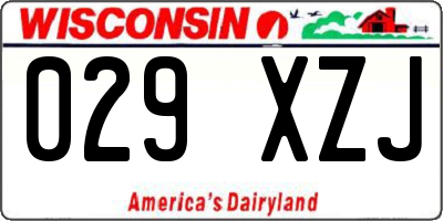 WI license plate 029XZJ