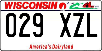 WI license plate 029XZL