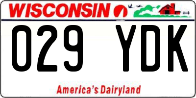 WI license plate 029YDK