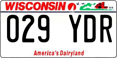 WI license plate 029YDR
