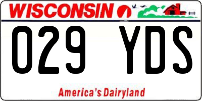 WI license plate 029YDS