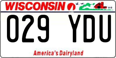 WI license plate 029YDU