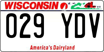 WI license plate 029YDV