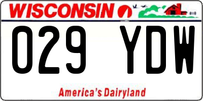 WI license plate 029YDW