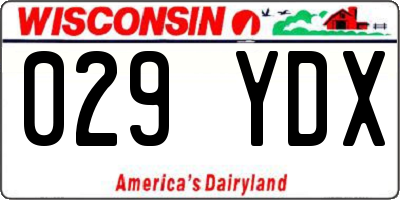 WI license plate 029YDX