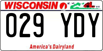 WI license plate 029YDY
