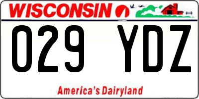 WI license plate 029YDZ