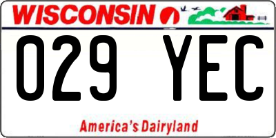 WI license plate 029YEC