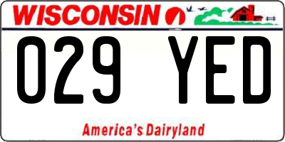 WI license plate 029YED