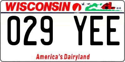 WI license plate 029YEE