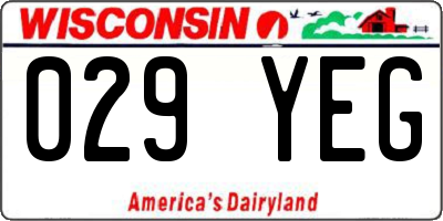 WI license plate 029YEG