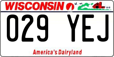 WI license plate 029YEJ