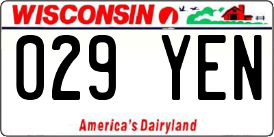 WI license plate 029YEN