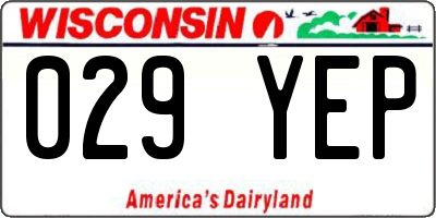 WI license plate 029YEP