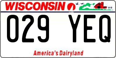 WI license plate 029YEQ