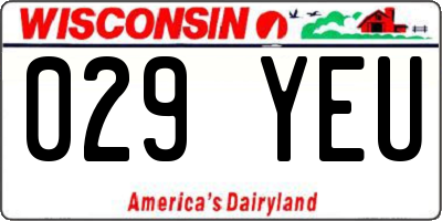 WI license plate 029YEU