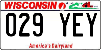 WI license plate 029YEY