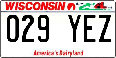 WI license plate 029YEZ