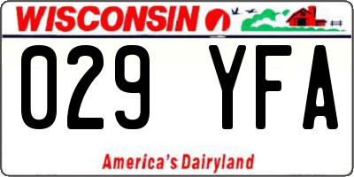 WI license plate 029YFA