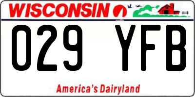 WI license plate 029YFB