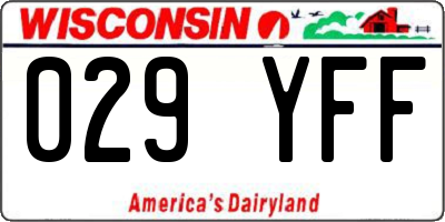 WI license plate 029YFF