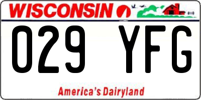 WI license plate 029YFG