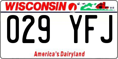 WI license plate 029YFJ