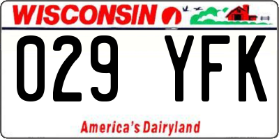 WI license plate 029YFK