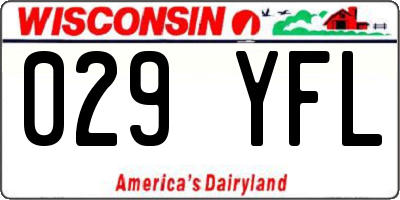 WI license plate 029YFL