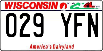 WI license plate 029YFN
