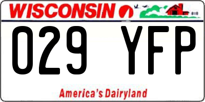 WI license plate 029YFP