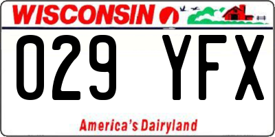 WI license plate 029YFX